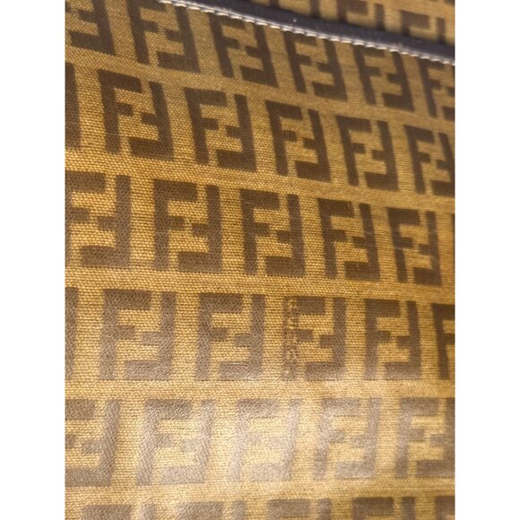 Fendi Roma Zucca Monogram Crossbody Bag Vintage Brown Leather & Canvas Italy - Picture 11 of 11